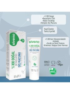 Siveno %100 Doğal Diş Macunu Beyazlatıcı Nane Ferahlığı Florürsüz 65 g - 5