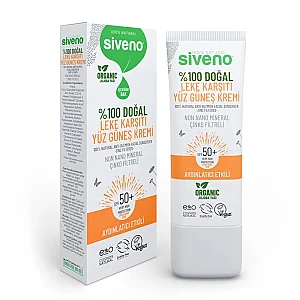 Siveno %100 Doğal Ton Eşitleyici Leke Karşıtı Güneş Kremi UVA UVB SPF50+ 30 ml