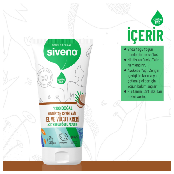 Siveno Doğal El Ve Vücut Kremi Hindistan Cevizi 50 ml - 3