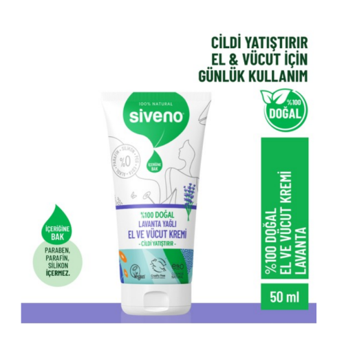 Siveno Doğal El ve Vücut Kremi Lavanta 50 ml - 1