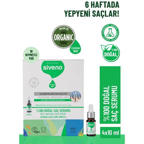 Siveno Doğal Saç Serumu 4x10 ml - 1