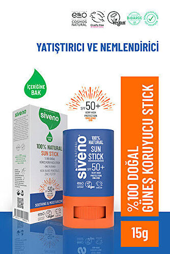 Siveno Doğal Yüz Güneş Koruyucu Stick Renkli Mineral Filtre 15 gr - 1