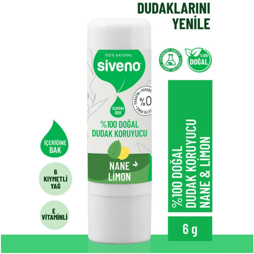 Siveno Lip Dudak Kremi Nane Limon 6 gr - 1