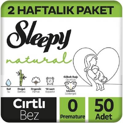 Sleepy 2'li Natural Jumbo No: 0 Peramatüre 0-3 kg 50'li - 1