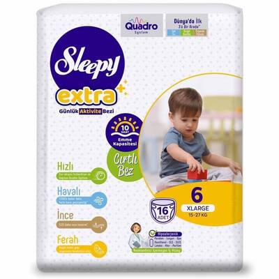 Sleepy Extra Günlük Aktivite Bezi 6 Numara Xlarge 16 Adet - 1