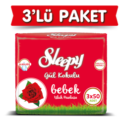 Sleepy Gül Kokulu Bebek Islak Mendil 3 x 50 Adet