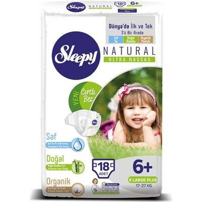 Sleepy Natural 6+ Beden xLarge Plus Bebek Bezi 18'li - 1