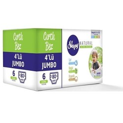 Sleepy Natural Bebek Bezi 4 lü Jumbo 6 Numara 80 Adet