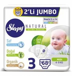 Sleepy Natural İkili Jumbo Bebek Bezi 3 Beden 68 Adet