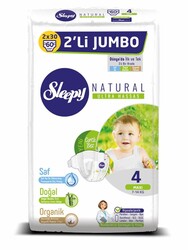Sleepy Natural İkili Jumbo Bebek Bezi 4 Beden 60 Adet