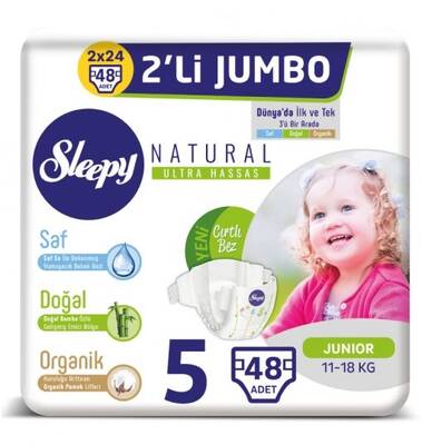 Sleepy Natural İkili Jumbo Bebek Bezi 5 Beden 48 Adet - 1