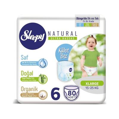 Sleepy Natural Jumbo Külot Bez xLarge 15-25 kg 6 Numara - 80 Adet - 1