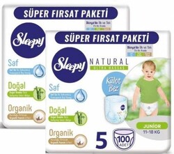 Sleepy Natural Mega 2li Avantaj Paketi Junior 5 Beden Külot Bez 200 Adet