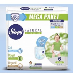 Sleepy Natural Mega Külot Bebek Bezi 6 Beden XL 80 Adet