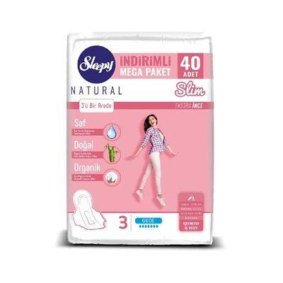 Sleepy Natural Ped Mega Slim Gece 40 Adet - 1