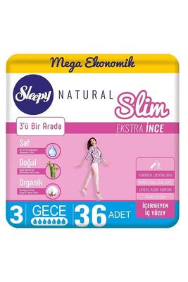 Sleepy Natural Slim Mega Gece Hijyenik Ped 36 Adet - 1