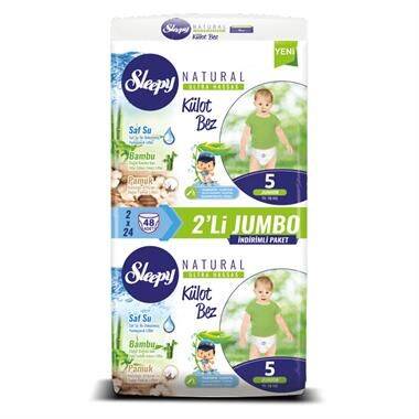 Sleepy Natural Ultra Hassas Külot Bebek Bezi Jumbo Paket 5 Beden Junıor 48 Adet 11 - 18 kg - 1