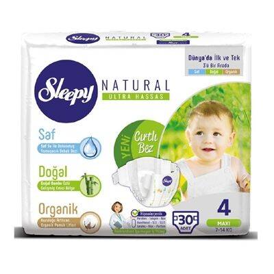 Sleepy Naturel 4 Beden Maxi Bebek Bezi 30 Adet - 1