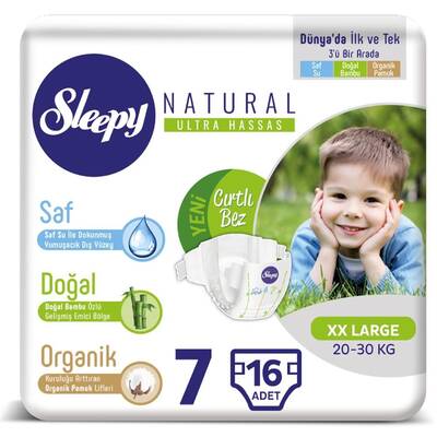 Sleepy Naturel 7 Beden XX Large Bebek Bezi 16 Adet - 1