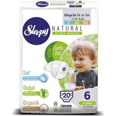 Sleepy Naturel Bebek Bezi 6 Beden Xlarge 20 Adet - 1