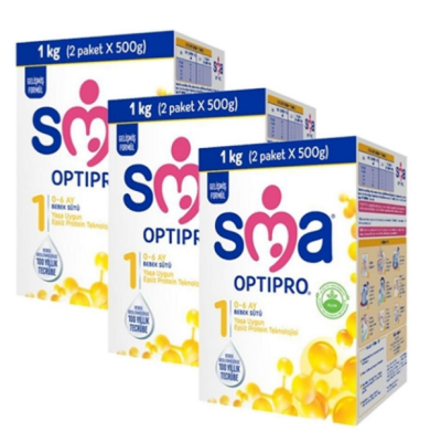 SMA Optipro 1 Bebek Sütü 1000 gr 3'lü - 1