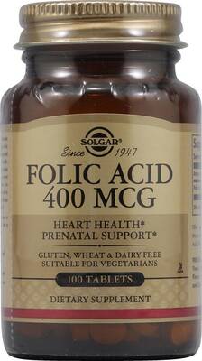 Solgar Folic Acid 400 mcg 100 Tablet - 1