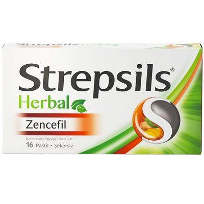 Strepsils Herbal Zencefil Aromalı 16 Pastil - 1