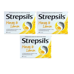 Strepsils Limon ve Bal Aromalı Boğaz Pastili 3'lü Avantaj Paketi