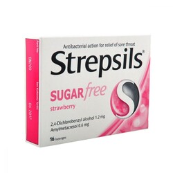 Strepsils Şekersiz Çilek Aromalı