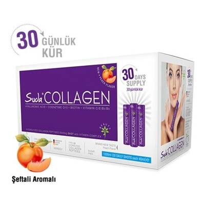 Suda Collagen Peach Flavor 30 Shots x 40 ml (Şeftali Aromalı) - 1