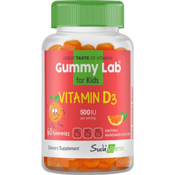 Suda Vitamin Gummy Lab Vitamin D3 For Kids Mandalina 60 Gummies - 1
