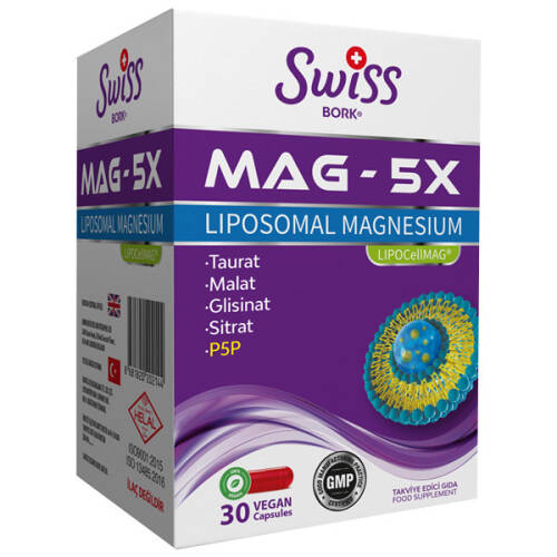 Swiss Bork Mag-5X Liposomal Magnesium 30 Kapsül - 1