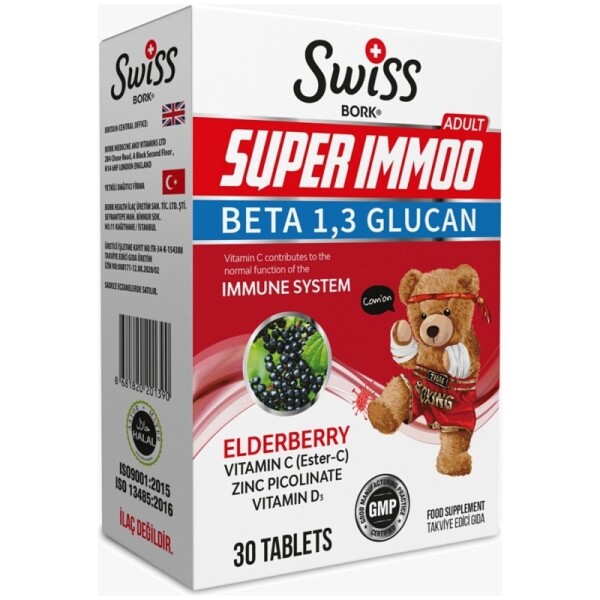 Swiss Bork Super İmmoo Adult Beta 1,3 Glucan 30 Tablet - 1