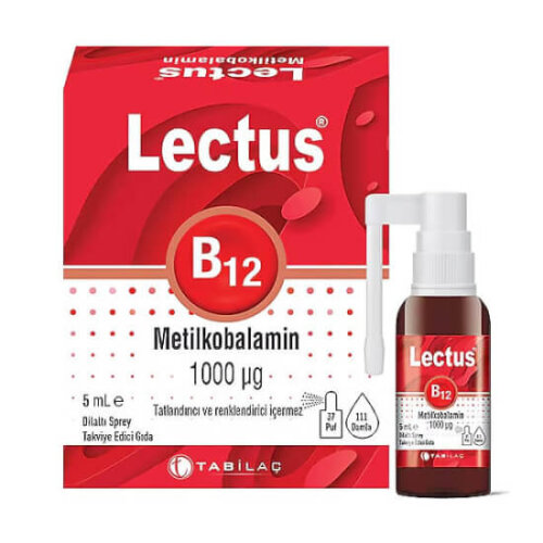 Tab İlaç Lectus Metilkobalamin B12 Dilaltı 1000 Sprey 5 ml - 1