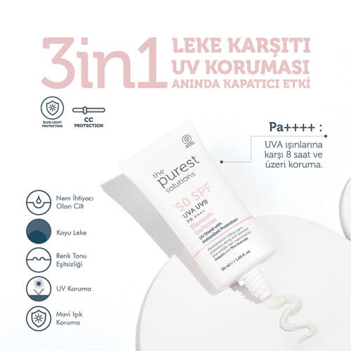 The Purest Solutions Lekeli Ciltler İçin Güneş Kremi Spf50+ 50ml - 2