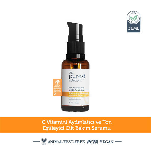 The Purest Solutions Aydınlatıcı Renk Tonu Eşitleyici & C Vitamini Serumu 30ml - 1