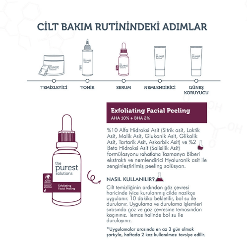 The Purest Solutions Canlandırıcı & Cilt Tonu Eşitleyici Yüz Peeling Serum 30ml - 6