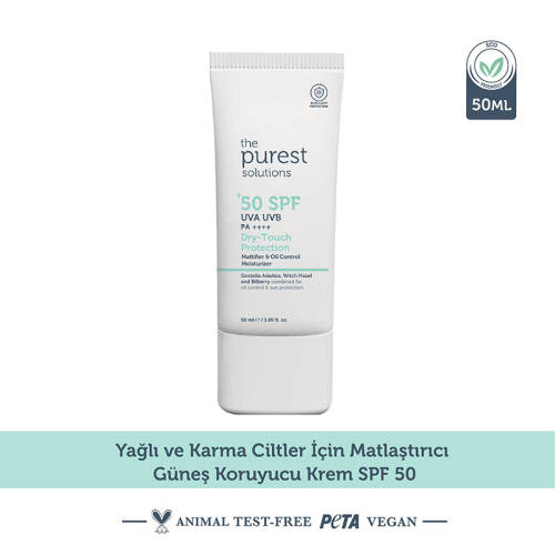 The Purest Solutions Yağlı Ciltler Için Mat Bitişli Güneş Kremi 50ml - 1