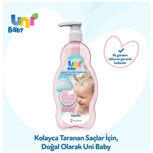 Uni Baby Boyasız Şampuan Kolay Tarama 700 ml - 4