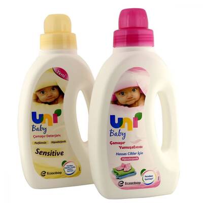 Uni Baby Çamaşır Deterjanı Sensitive 1500 ml + Uni Baby Çamaşır Yumuşatıcısı 1500 ml - 1