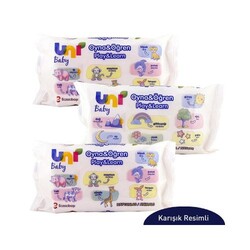 Uni Baby Oyna Öğren Bebek Islak Mendili 3'lü 156 Yaprak - Uni Baby