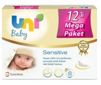 Uni Baby Sensitive Islak Havlu 56 Adet 12'li Avantaj Paketi - 1