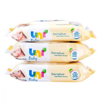 Uni Baby Sensitive Islak Havlu 56 Adet 3'lü Avantaj Paketi - 1