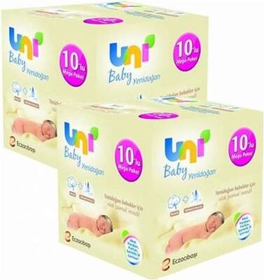 Uni Baby Yenidoğan Islak Mendil 40 Adet 20'li Avantaj Paketi - 1