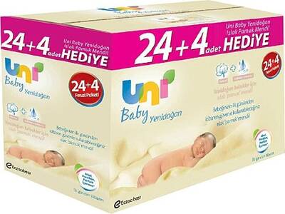 Uni Baby Yenidoğan Islak Mendil 40 Adet 28'li Avantaj Paketi - 1
