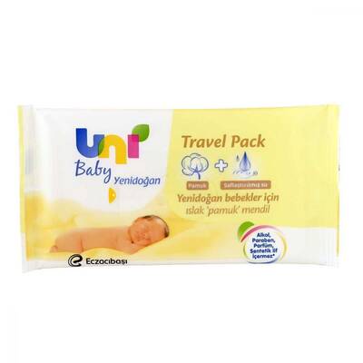Uni Baby Yenidoğan Travel Pack Islak Pamuk Mendil 10 Yaprak - 1