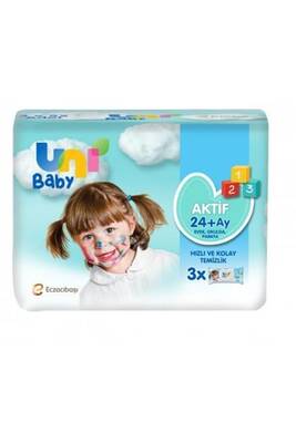 Unibaby Aktif Islak Mendil Aktif Simple 156 Yaprak - 3 Adet - 1