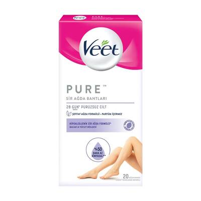 Veet Hipoalerjenik Sir Ağda Bandı Pure Bacak ve Vücut Bölgesi 20'li - 1