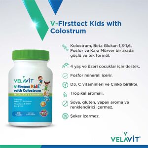 Velavit V-Firstect Kids with Colostrum 30 Tablet - 2