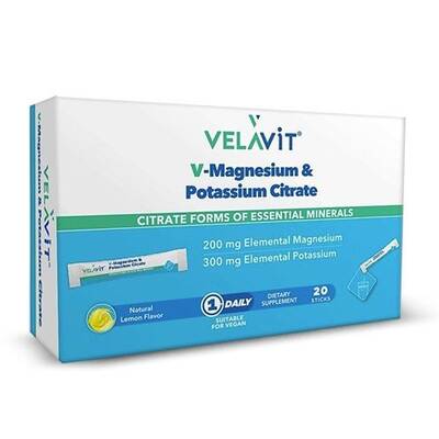 Velavit V-Magnesium & Potassium Citrate 20 Saşe - 1